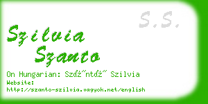 szilvia szanto business card